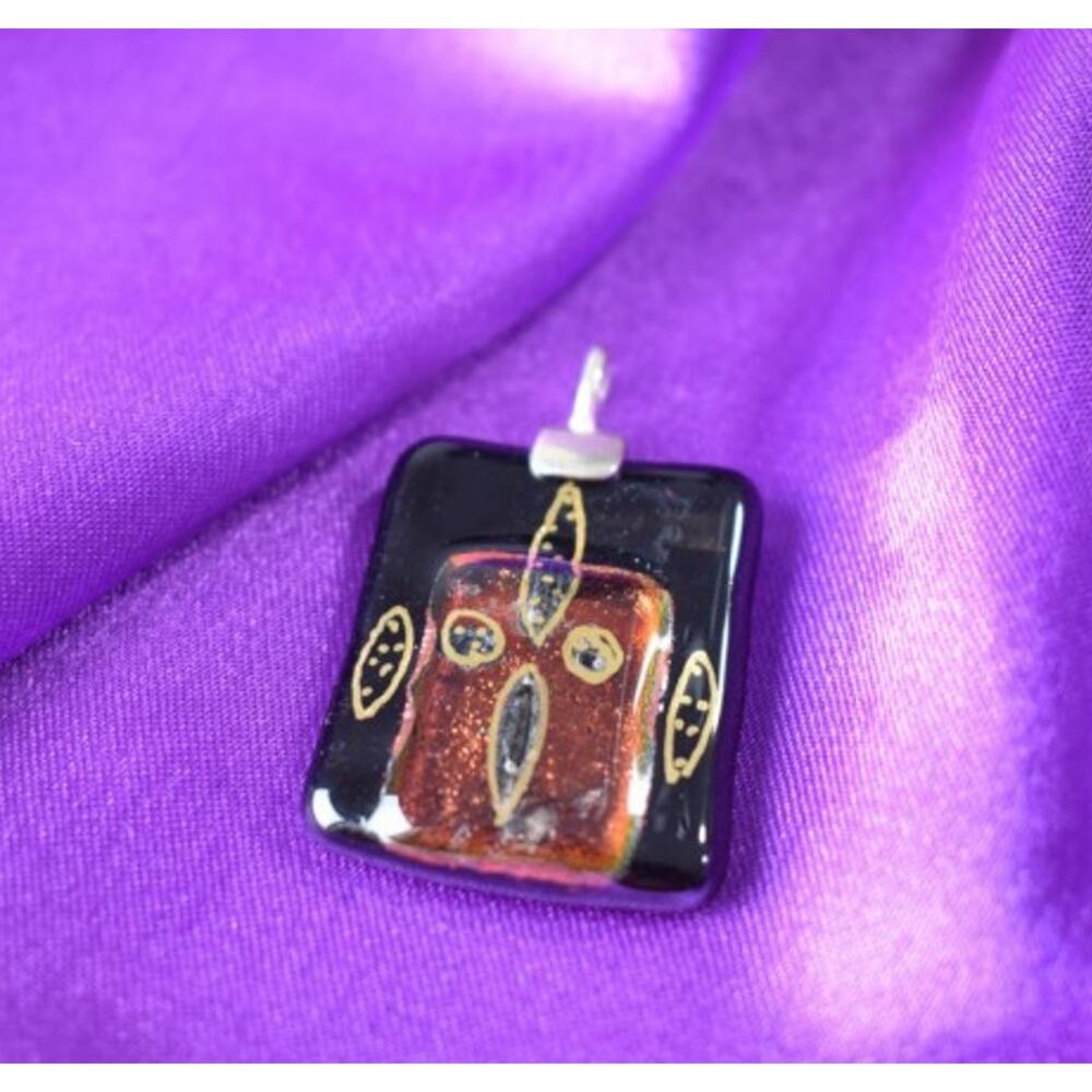 925 Sterling Silver Jewel Stone Enamel Pendant - Picture 3 of 7